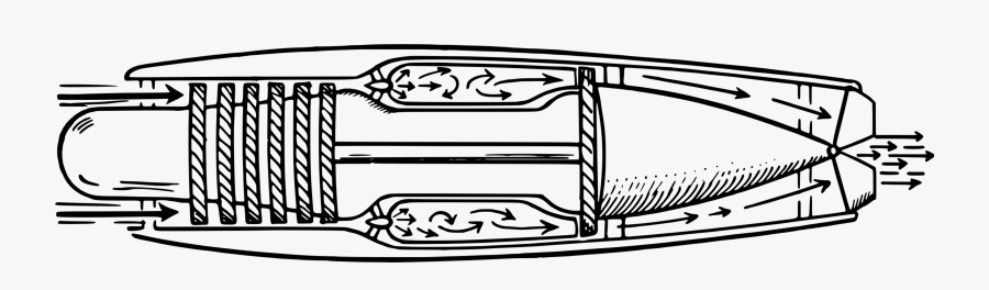 Line Art,art,coloring Book - Labeled Jet Engine Diagram, Transparent Clipart