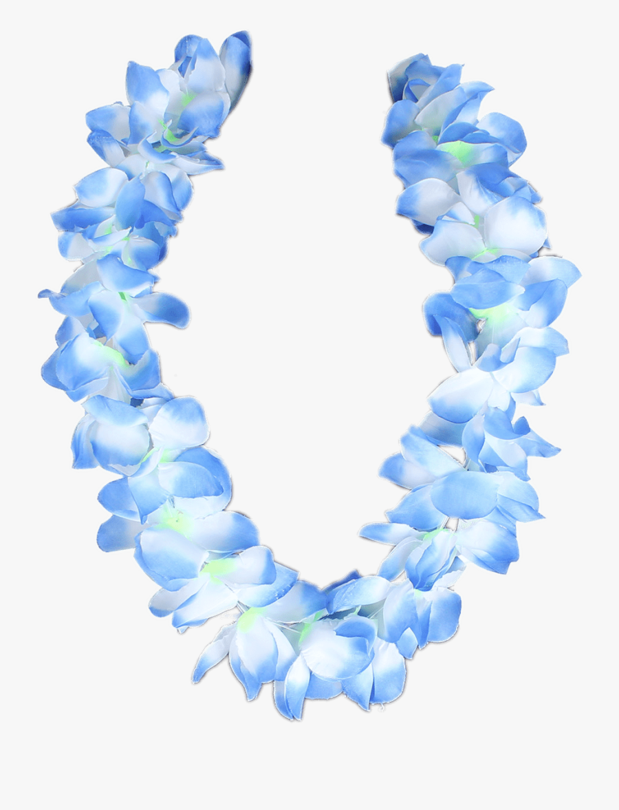 Blue Hawaiian Flower Necklace - Hawaiian Flower Necklace Png, Transparent Clipart
