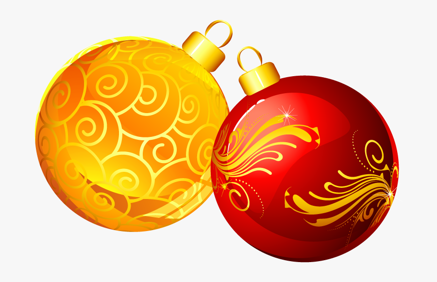 Christmas Yellow Red Png - Red Ornaments Christmas Clipart Png, Transparent Clipart