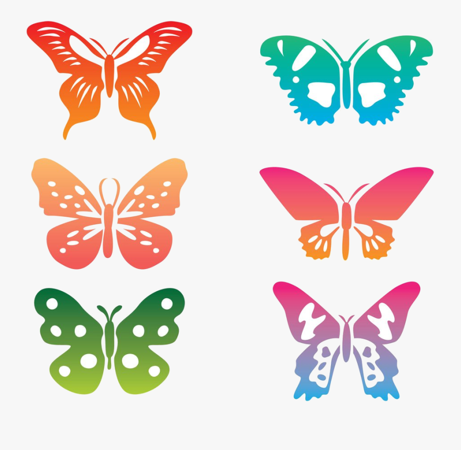Butterfly Colorful Clipart Transparent Png - Clip Art Colorful Butterflies, Transparent Clipart