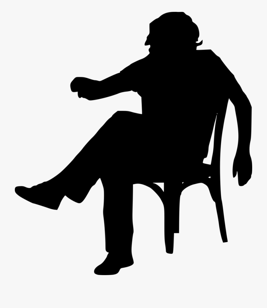 Sitting In Chair Silhouette - People Sitting On Chairs Png Silhouette, Transparent Clipart