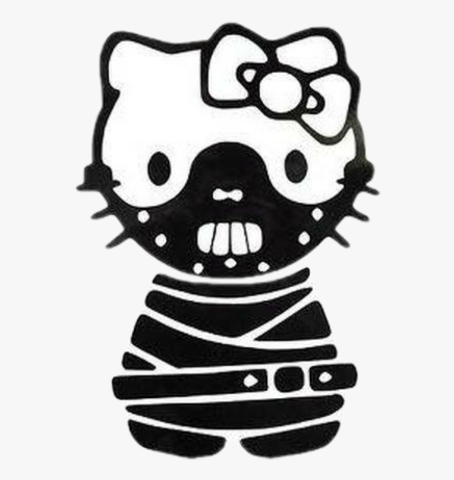 #kidcore #goth #pastelgoth #trauma #pinkaesthetic #whiteaesthetic - Hello Kitty Hannibal Lecter, Transparent Clipart