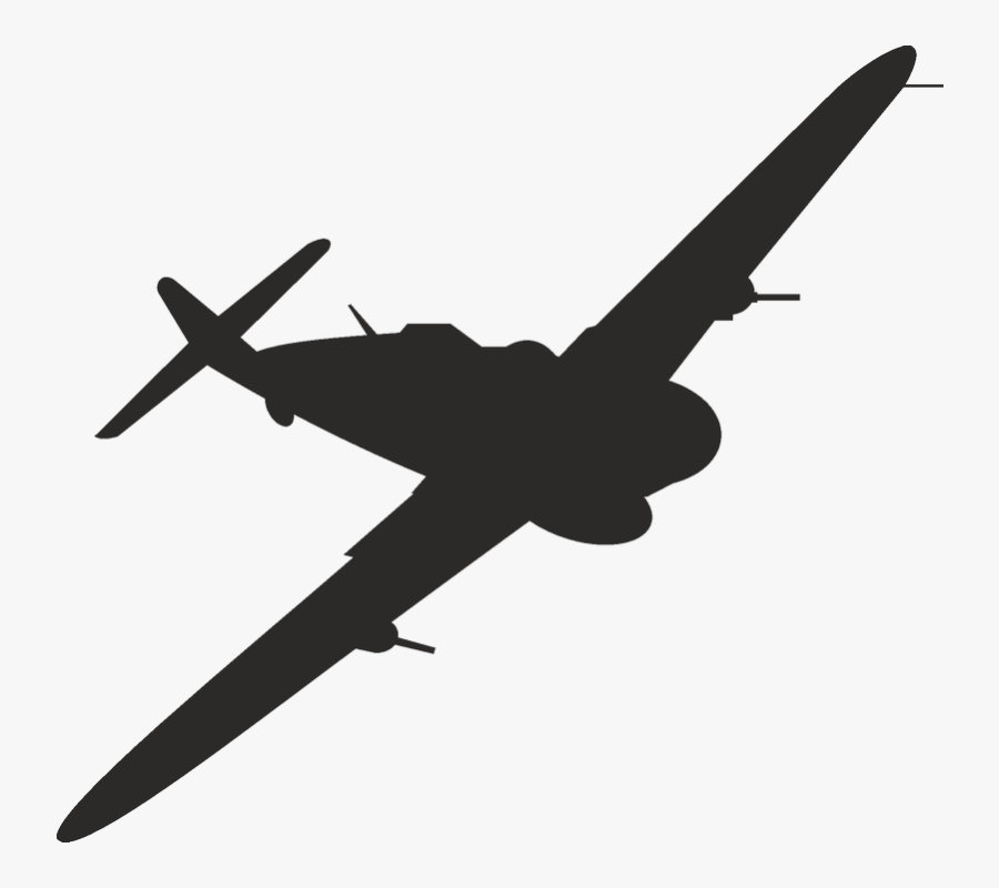 Supermarine Spitfire Airplane Warbird Bomber Clip Art - Spitfire Ww2 Plane Silhouette, Transparent Clipart