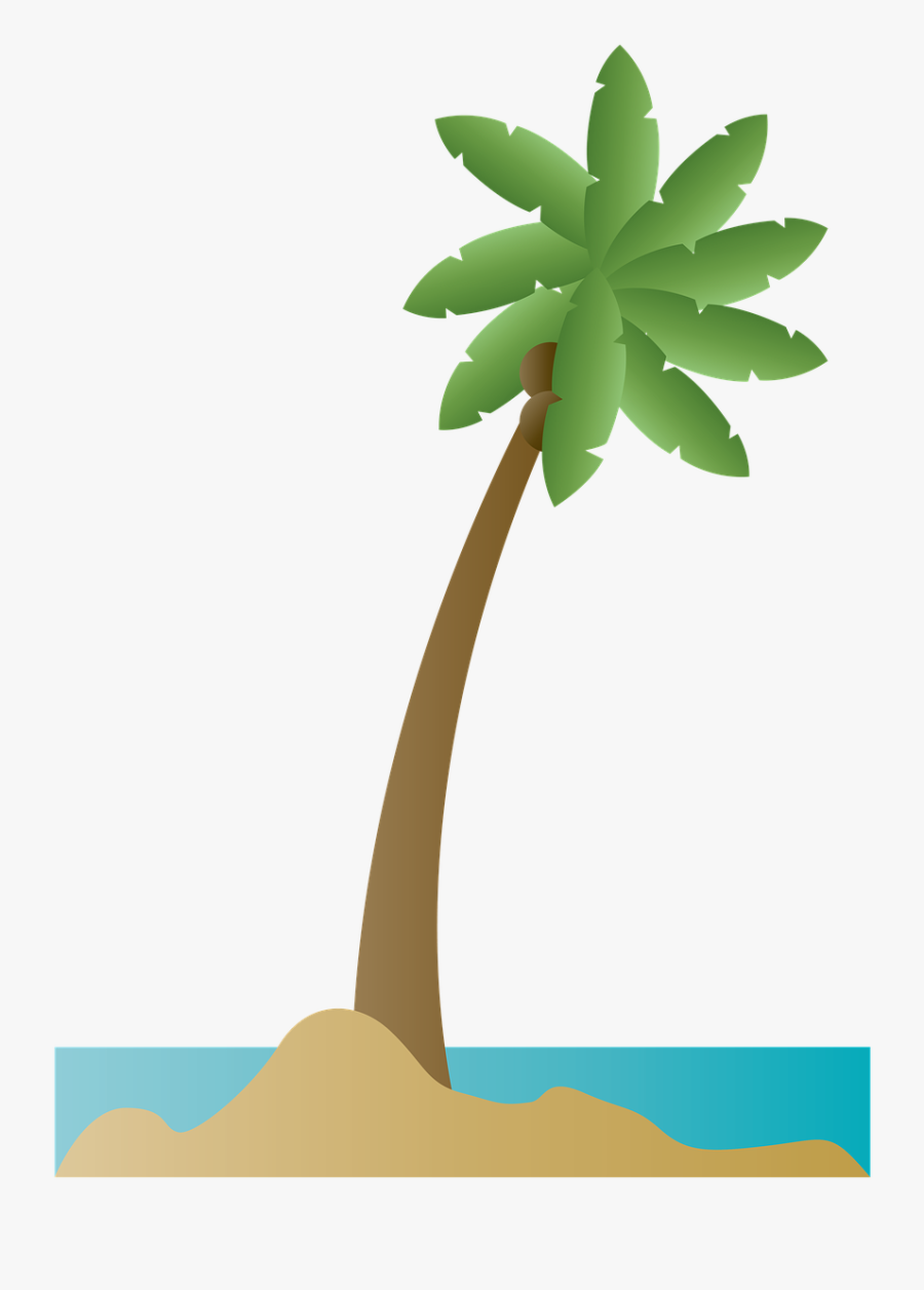 Palm Tree Coconut Beach - Beach Coconut Logo Png, Transparent Clipart