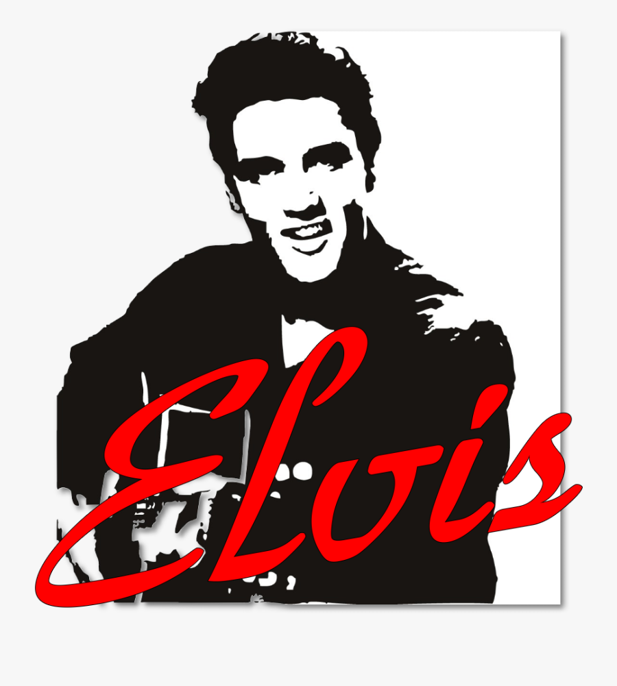 Elvis Presley Stencil Portrait Silhouette - Elvis Presley Sticker, Transparent Clipart