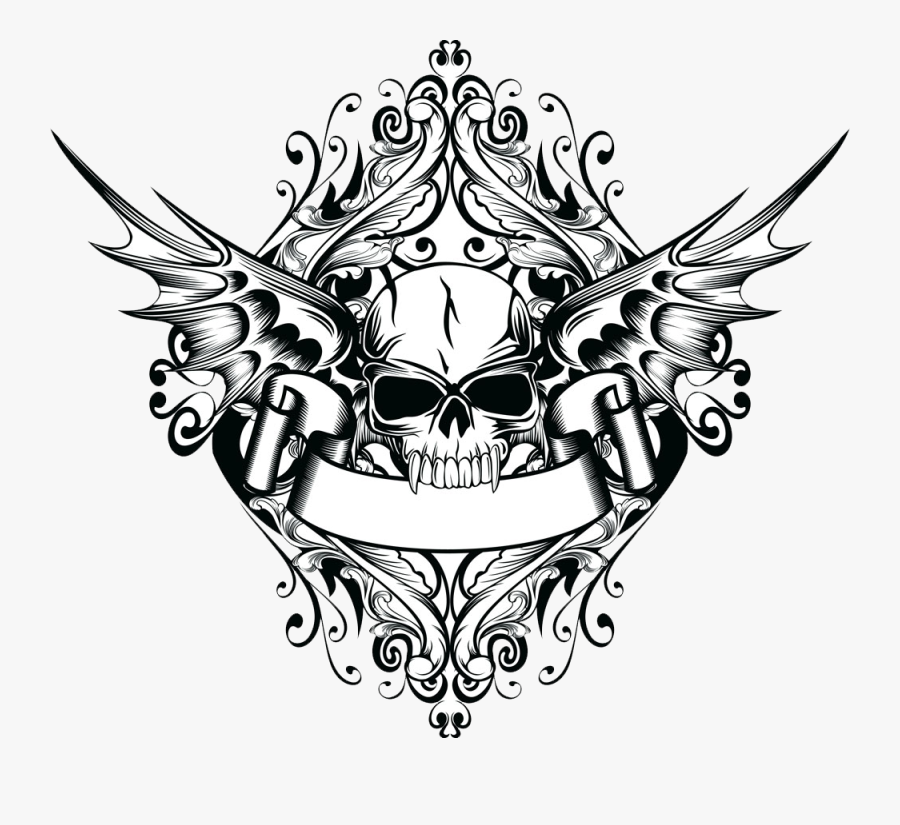 Skull Clip Art Decal - Transparent Skull Tattoo Png, Transparent Clipart