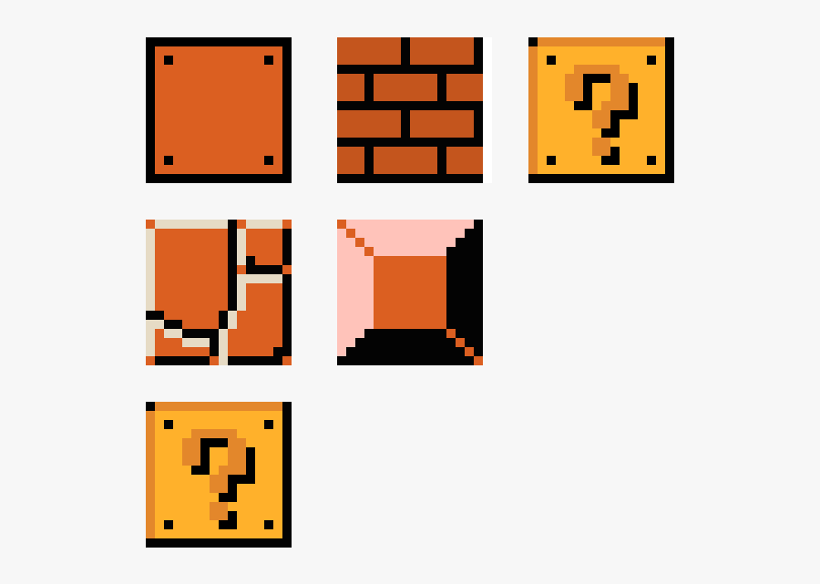 Mario Blocks Pixel Art Mario Block - Mario Jumping On Block, Transparent Clipart