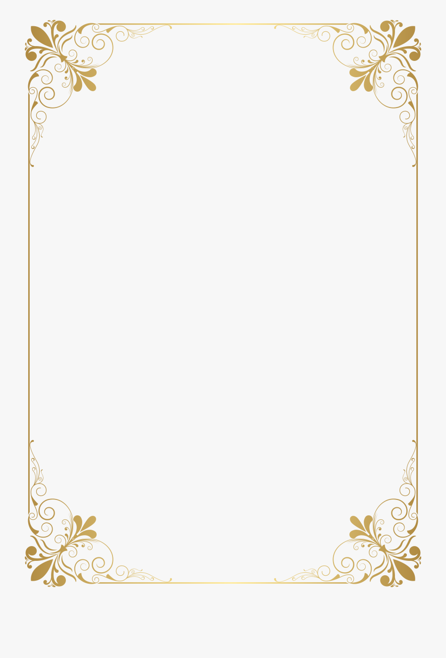 Golden Png Art Image - Clip Art Victorian Borders, Transparent Clipart