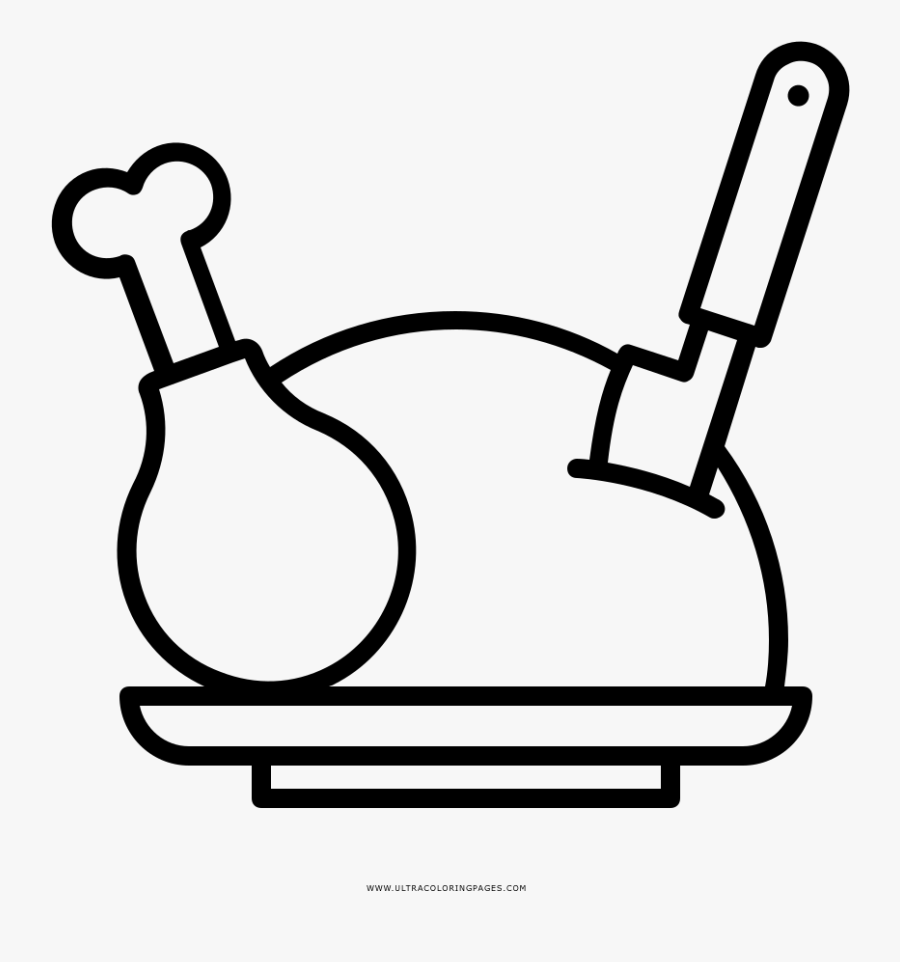 Roast Chicken Coloring Page Clipart , Png Download - Chicken Coloring Clipart, Transparent Clipart