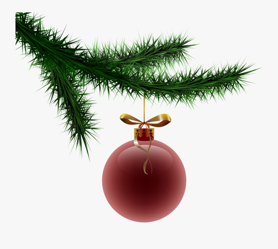 Branch Clipart Christmas - Christmas Tree Branch With Ornament Png, Transparent Clipart
