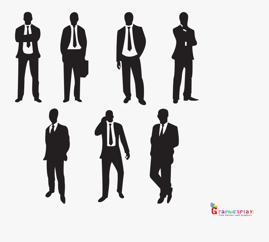 Businessman Clipart Standing - Businessman Silhouette Vector, Transparent Clipart