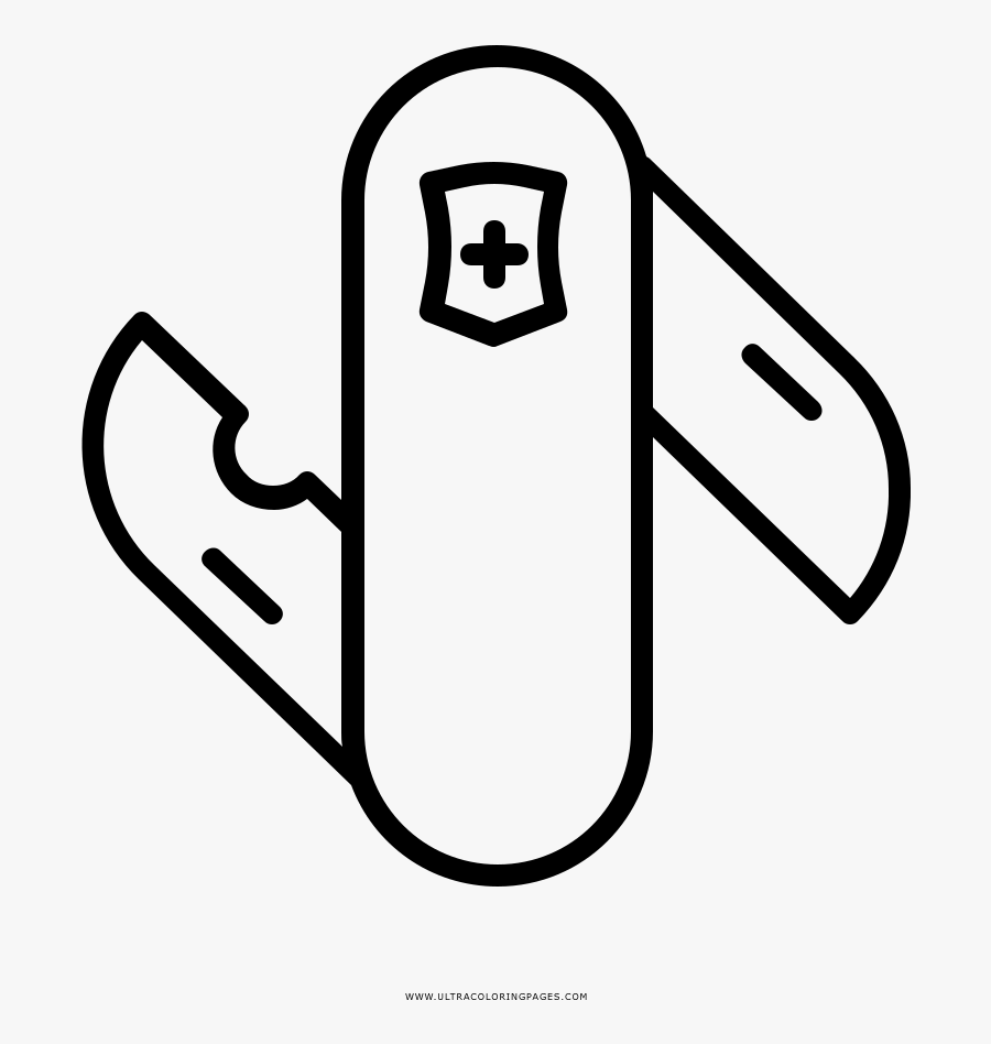 Pocket Knife Coloring Page, Transparent Clipart