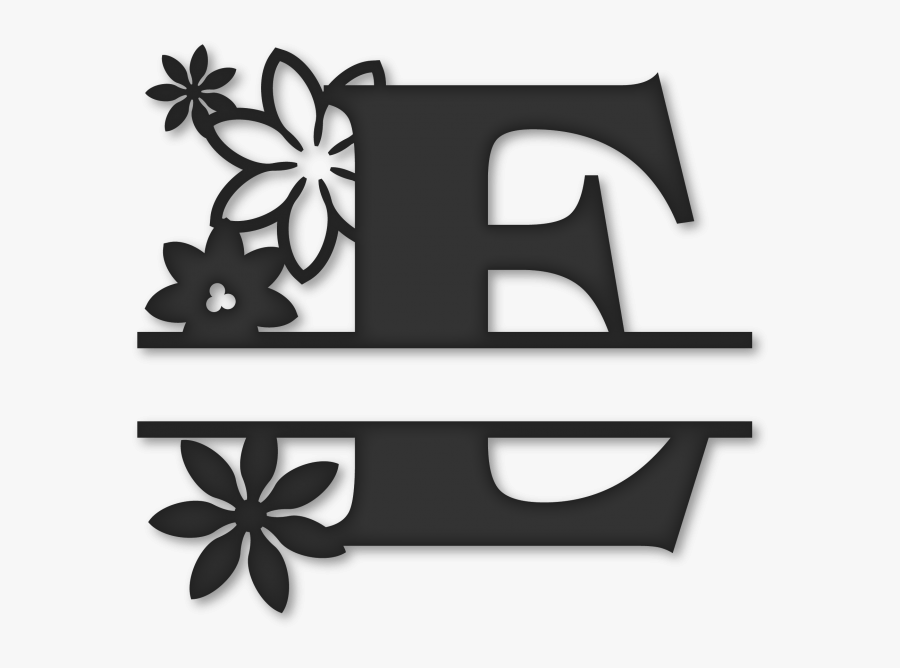 Flower Clipart Monogram - Letter T Split Monogram , Free Transparent