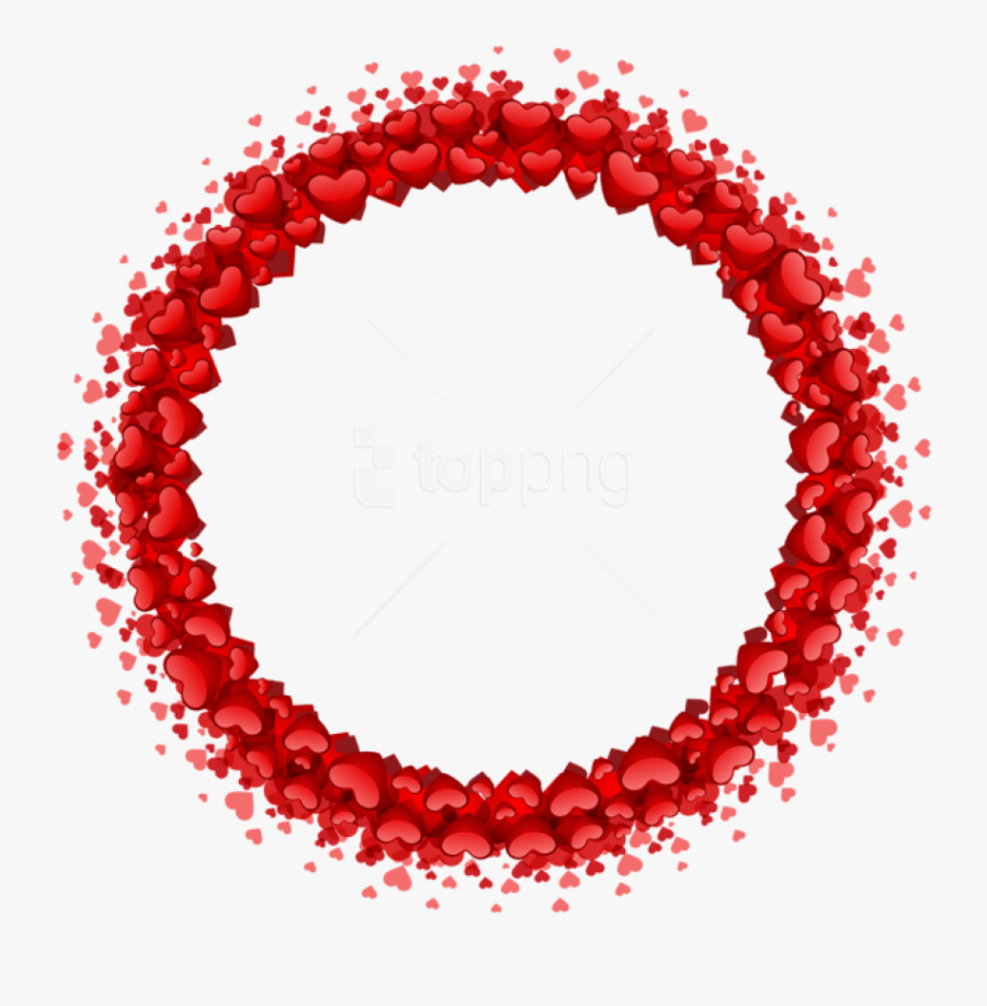Hearts Border Png - Red Round Border Png, Transparent Clipart