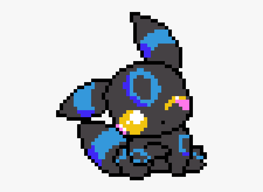 Shiny Umbreon Pixel Art, Transparent Clipart