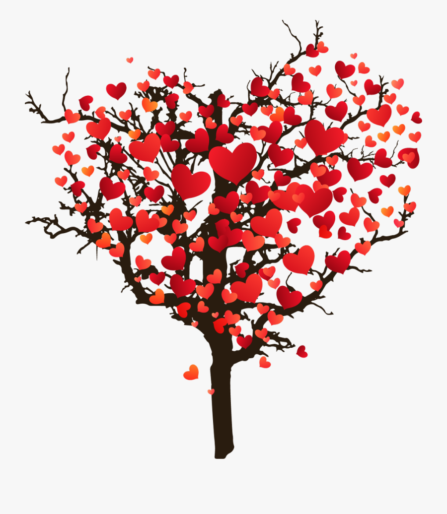 #heart #tree #valentines #heart #love #valentines #valentinesday - Arvore De Coração Com Casal, Transparent Clipart