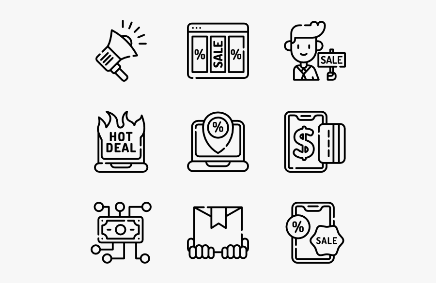 Cyber Monday - Data Protection Icons, Transparent Clipart