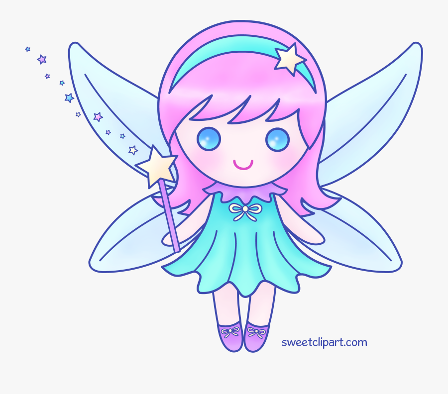 Transparent Fairy Cute - Cute Fairy Clip Art Black And White, Transparent Clipart