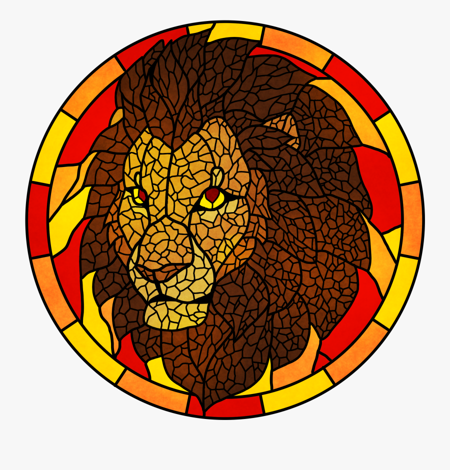 Stained Glass Lion - Stained Glass, Transparent Clipart