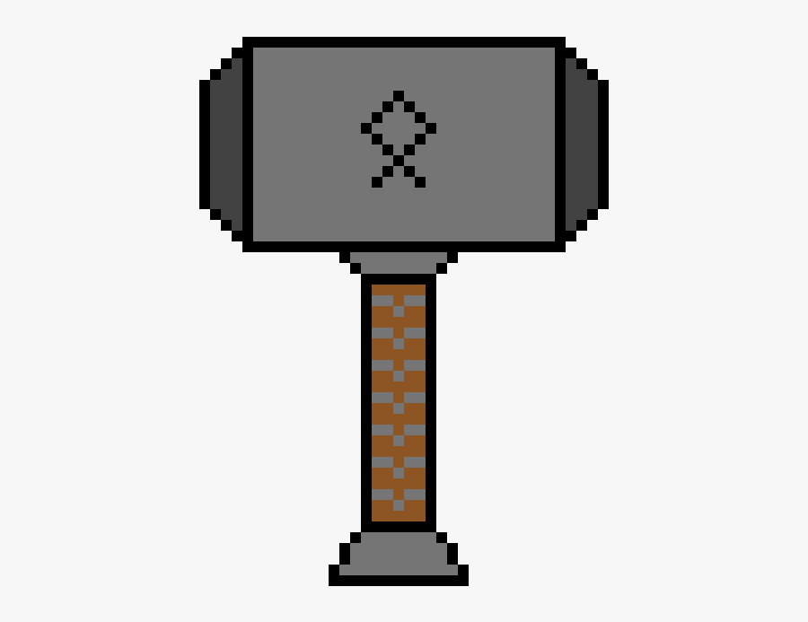 Thor Hammer Pixel Art Minecraft, Transparent Clipart