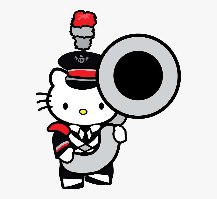 Hello Sousaphone - Drum Major Kitty, Transparent Clipart