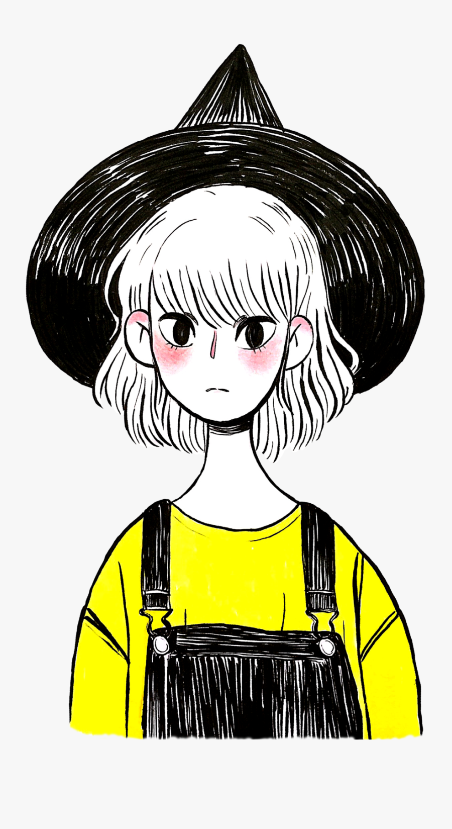Yellow Sweater Black Overalls, Transparent Clipart