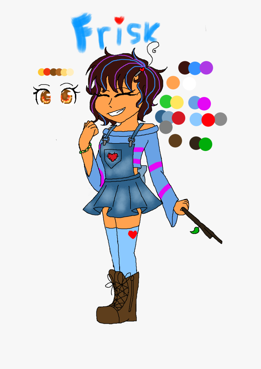 Collection Of Free Frisk Drawing Overalls Download - Draw Overalls On An Anime Character, Transparent Clipart