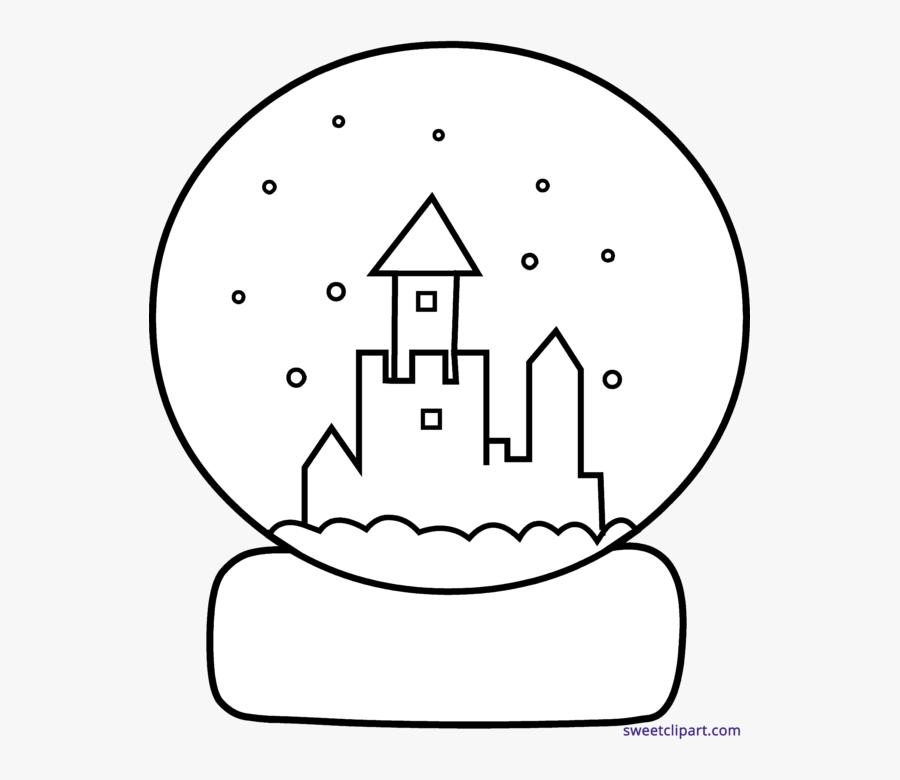Snowglobe Drawing Aesthetic - Winter Snow Globes Colouring, Transparent Clipart
