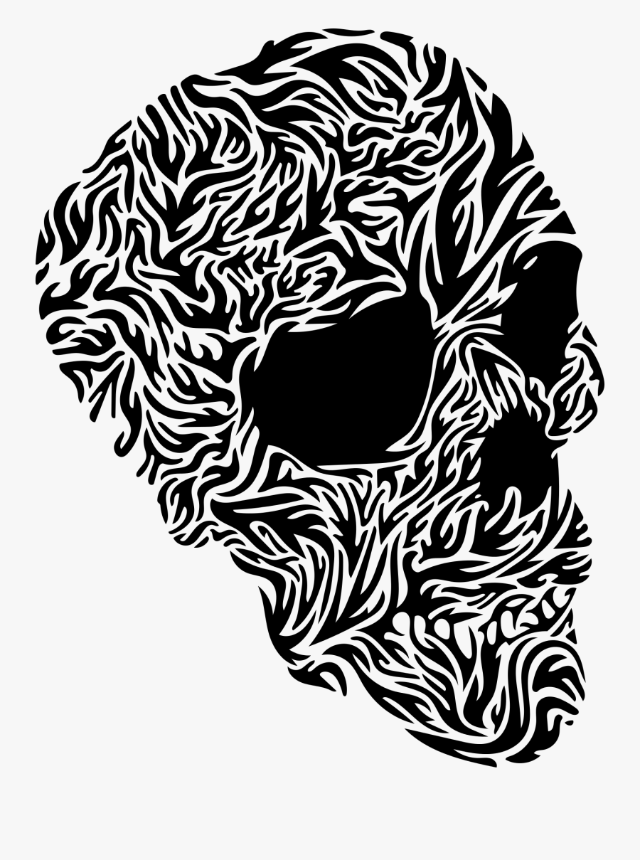 Abstract Skull Free Halloween Printable - Black Skull Design Tattoo, Transparent Clipart