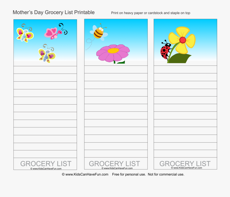 Grocery List Template, Transparent Clipart