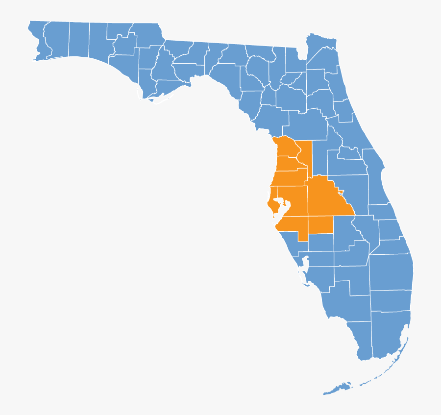 Coverage Area - Florida Map Vector, Transparent Clipart