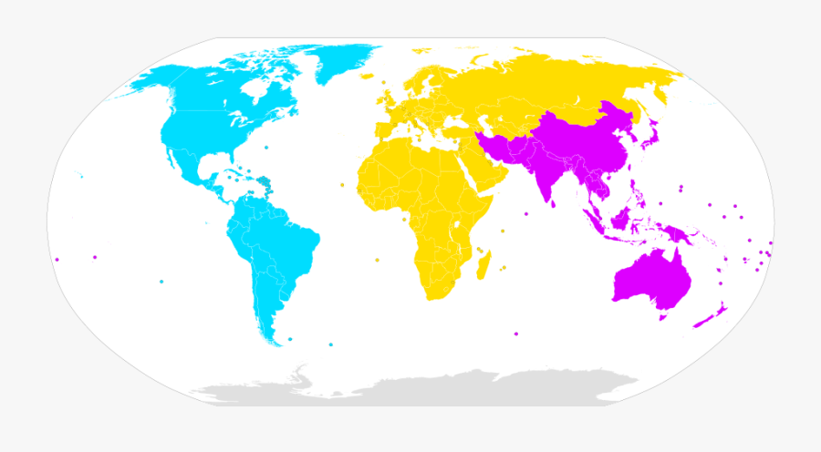 International Telecommunication Union Region - World Map, Transparent Clipart