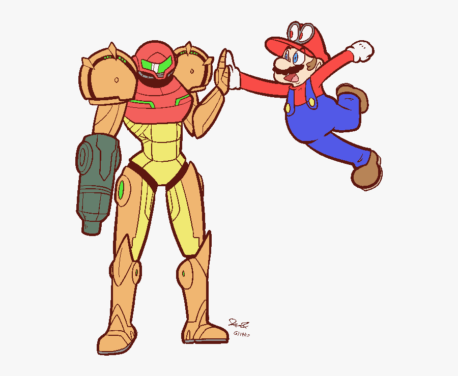 “it"s A Good Time To Be A Metroid And A Mario Fan ” - Cute Mario Fan Art, Transparent Clipart
