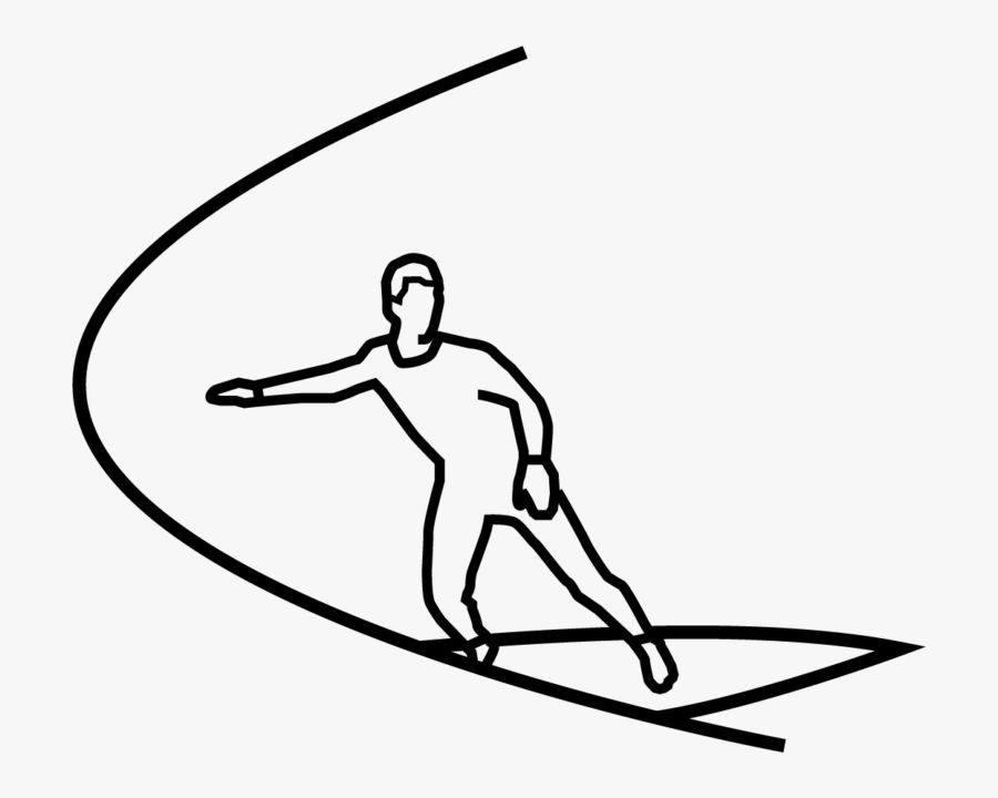 Transparent Surfer Png - Line Art, Transparent Clipart
