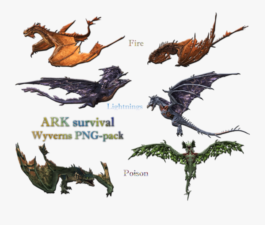 Clip Art Ark Lightning Storm - Types Of Wyverns In Ark, Transparent Clipart