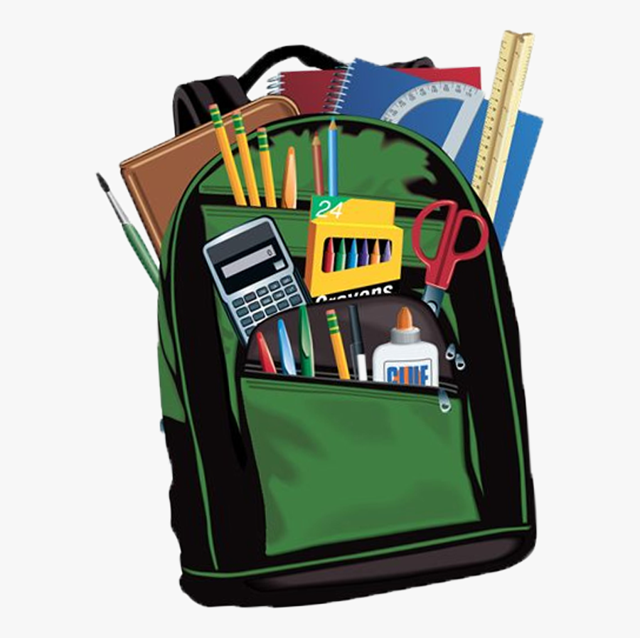 Back Packs And School Supplies, Transparent Clipart