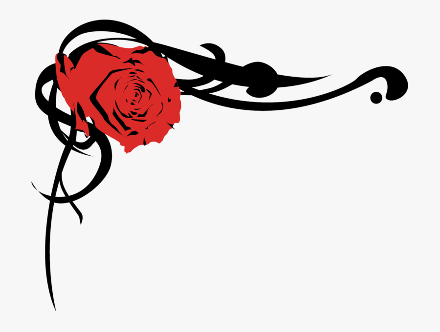 Gothic Rose Border - Page Borders Of Rose, Transparent Clipart