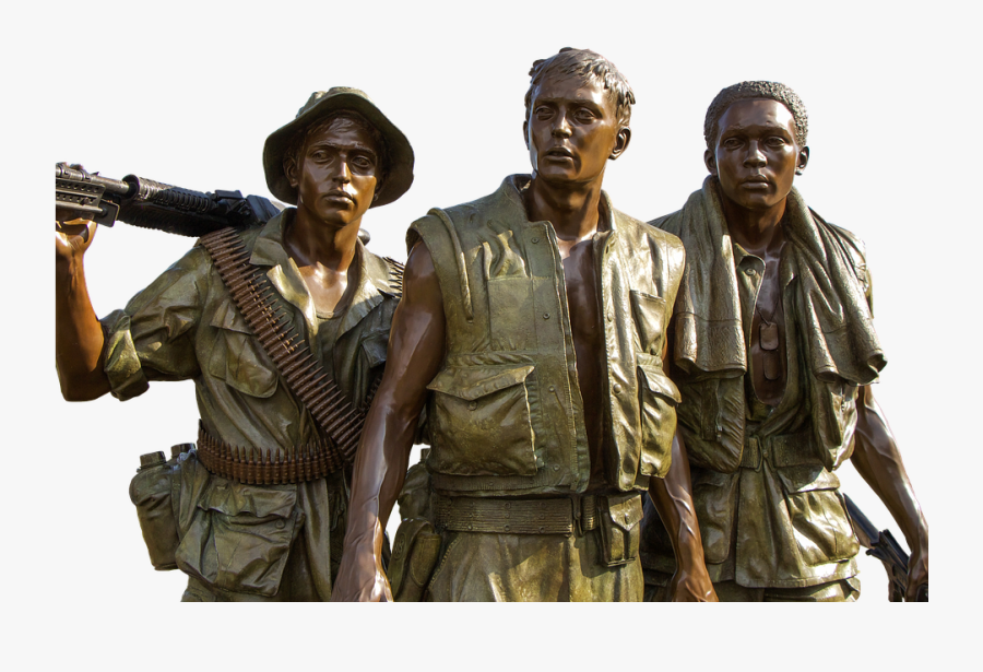 Vietnam Veterans Memorial The Three Soldiers Vietnam - Three Soldiers, Transparent Clipart