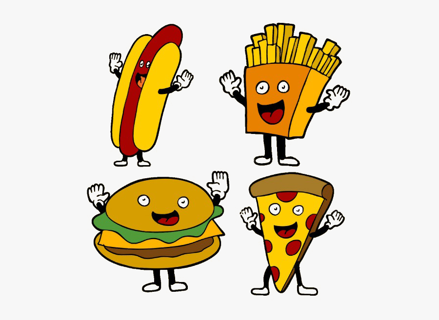 Comida Rápida, Papas A La Francesa Con Queso Hamburguesa - Food Character Clipart, Transparent Clipart