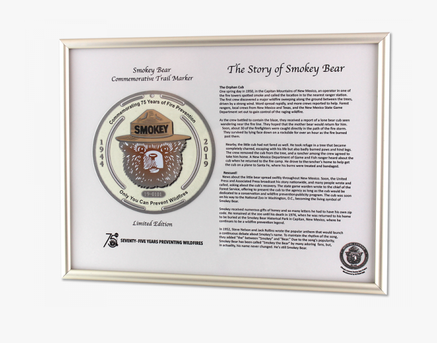 Smokey Bear Commemorative Trail Marker - Folio Eleven From Burchard Of Sion's De Locis Ac Mirabilibus, Transparent Clipart