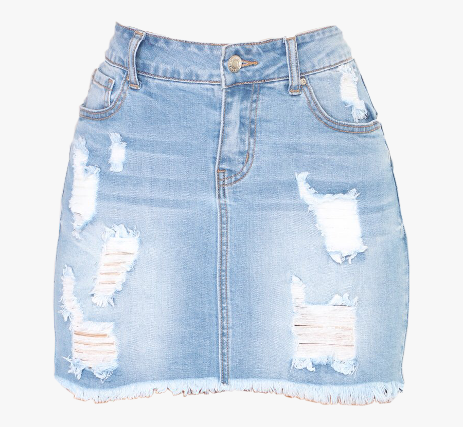 #skirt #jeans #denim #jeanskirt #ripped #short #cute - Ripped Blue Jean Skirt, Transparent Clipart