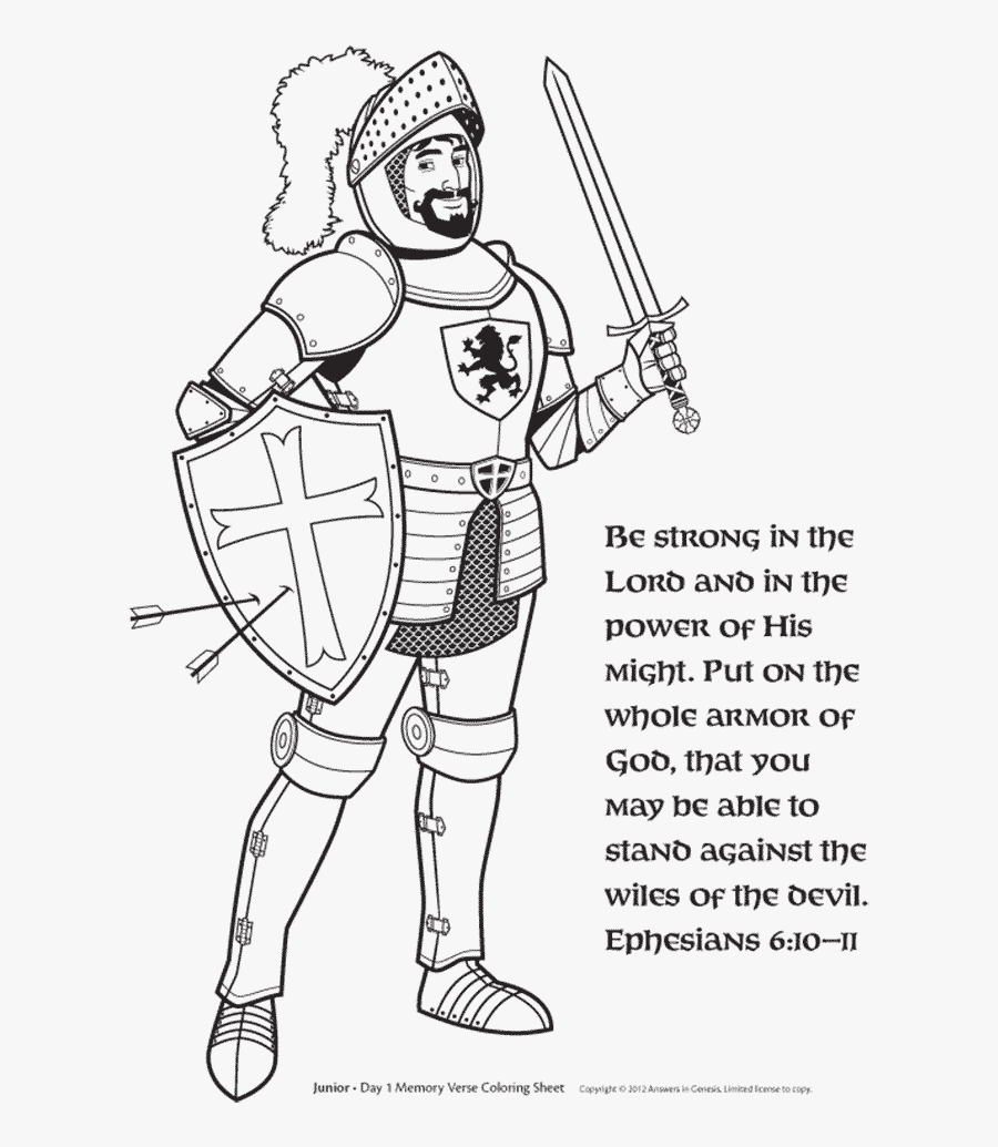 Eph Free Coloring Page - Ephesians 6 10 11 Coloring, Transparent Clipart