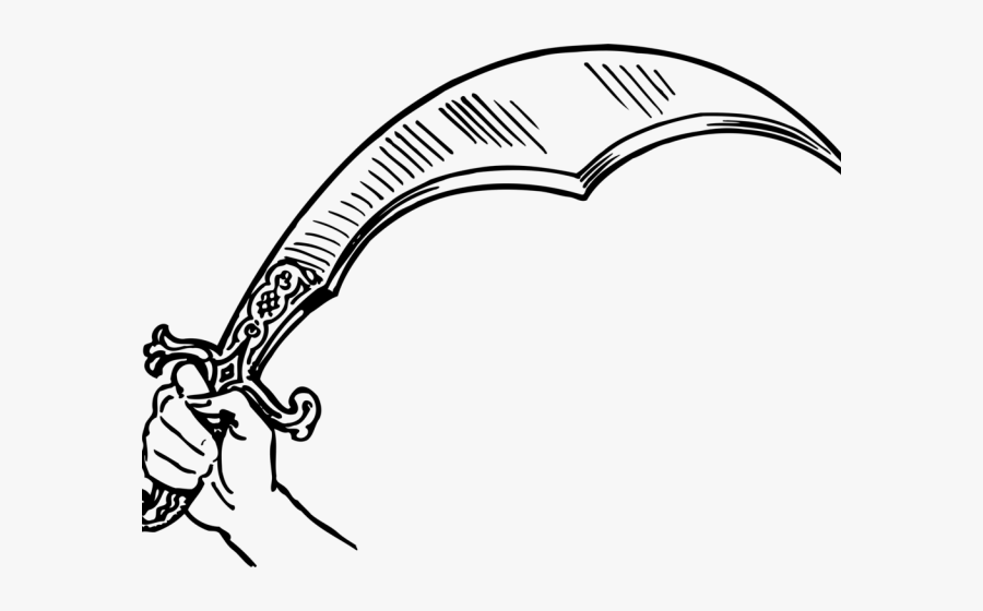 Swords Clipart Scimitar - Persian Sword Drawing, Transparent Clipart