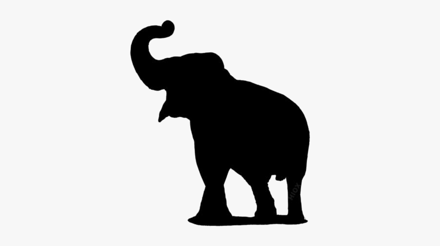 Elephant Png Images, Pics - Elephant Trunk Up Silhouette, Transparent Clipart