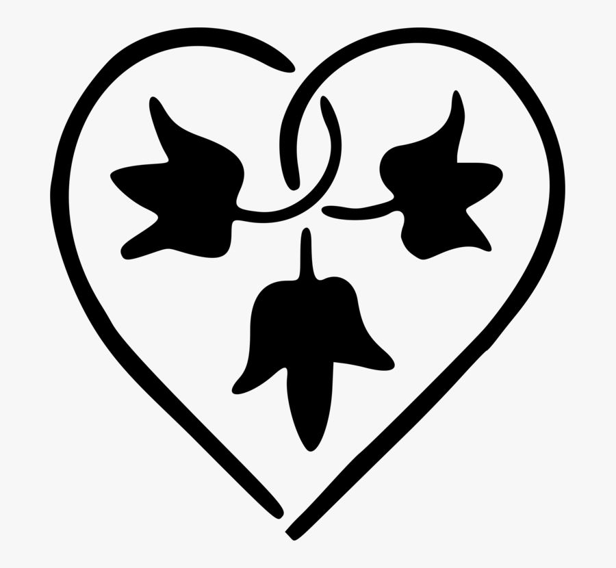 Heart,flower,silhouette, Transparent Clipart
