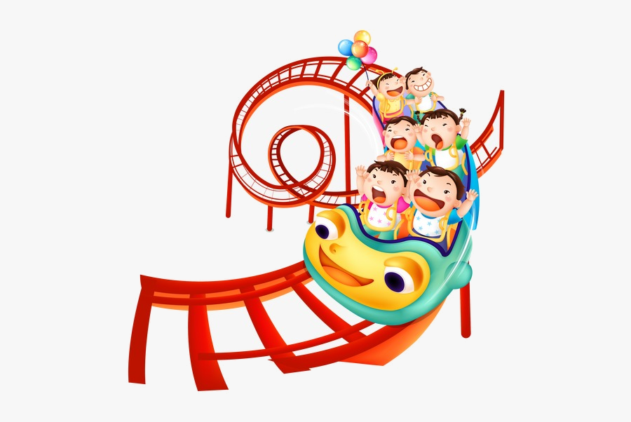 Roller Coaster Kids Free Transparent Png - Roller Coaster Cartoon Png, Transparent Clipart