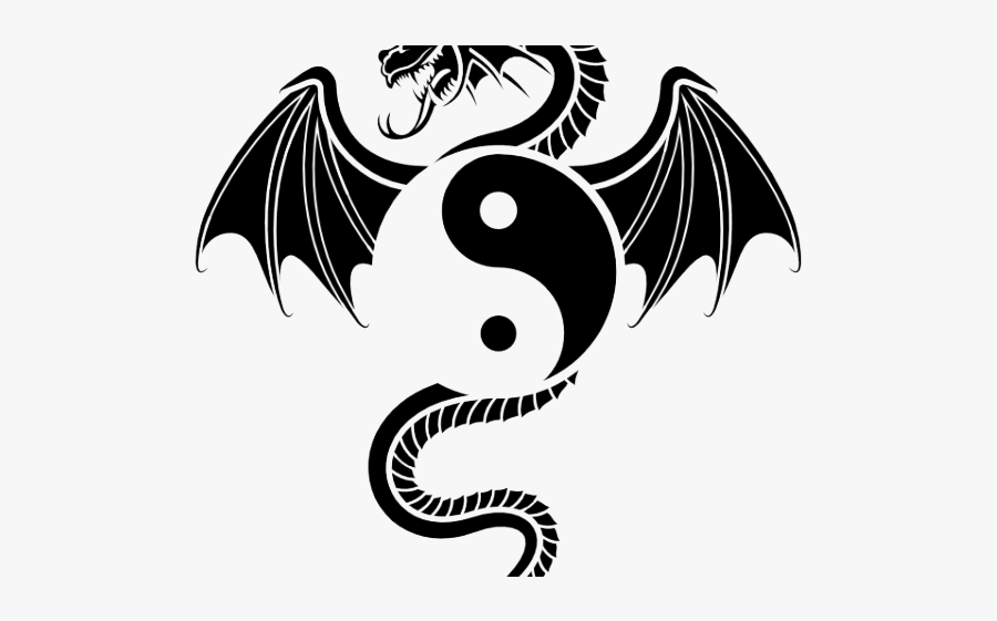 Yin Yang With Dragon, Transparent Clipart