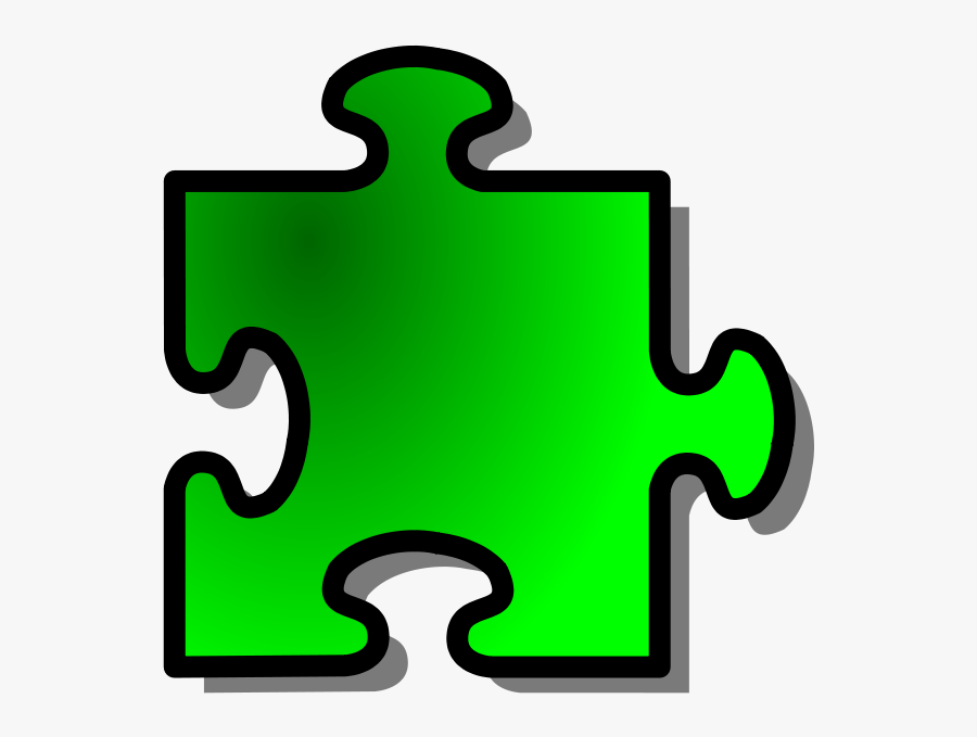 Green Jigsaw Piece 09 - Puzzle Piece With No Background, Transparent Clipart