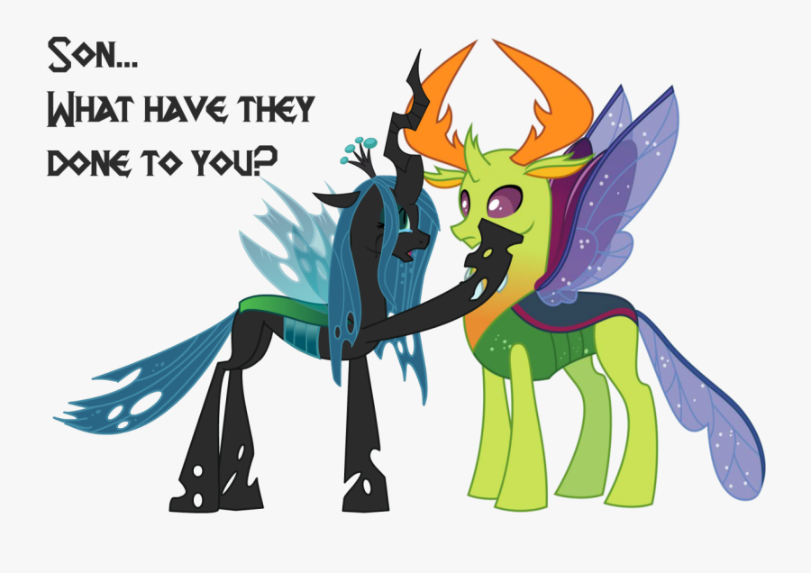 Despair Clipart Transparent - Queen Chrysalis X Thorax, Transparent Clipart