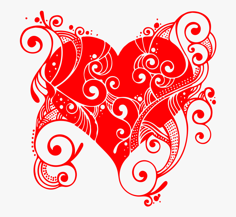 Swirl Heart Png Transparent - Free Vector And Heart Flourish Or Flourish Or Ornament, Transparent Clipart
